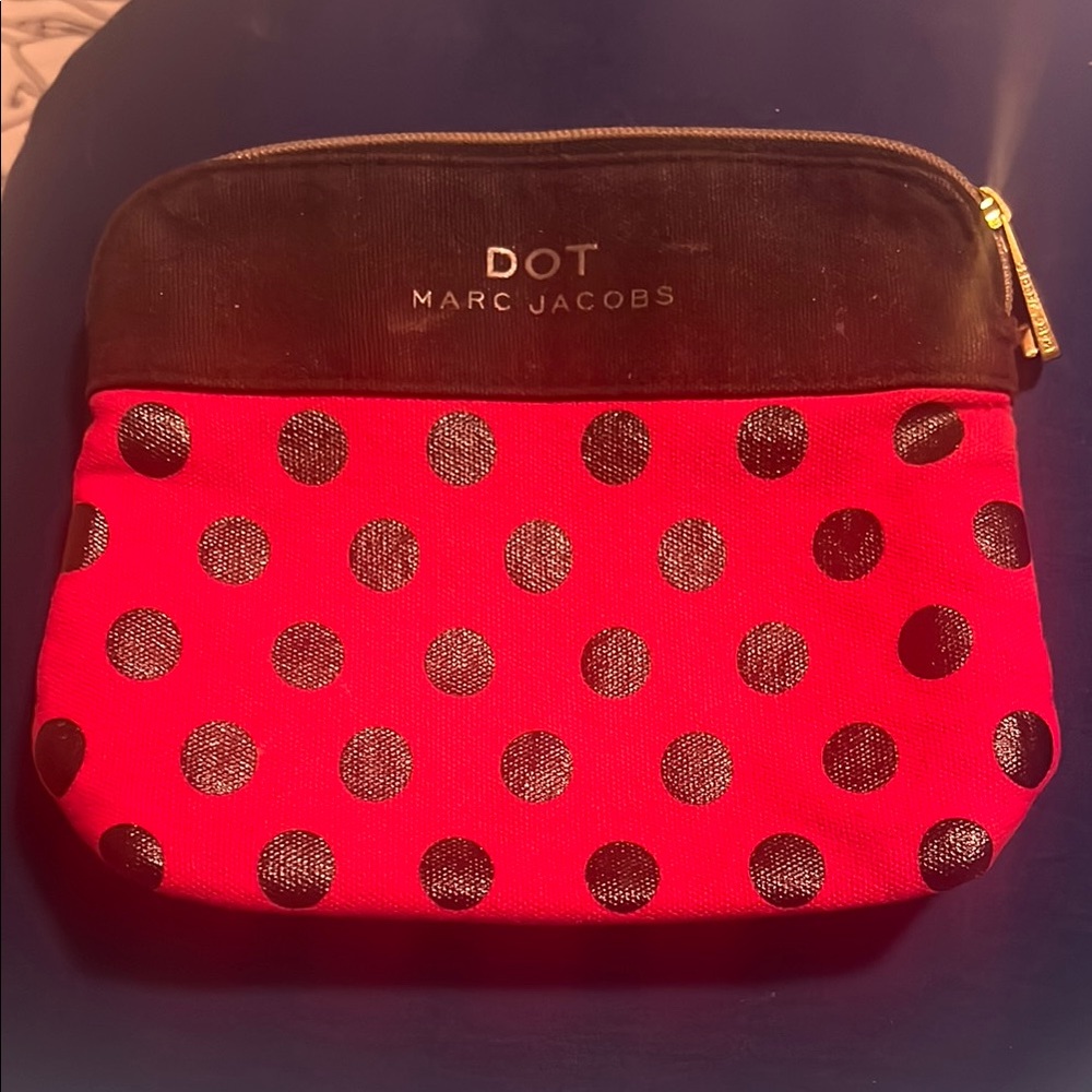 Marc Jacobs Red and Black Cosmetic Bag